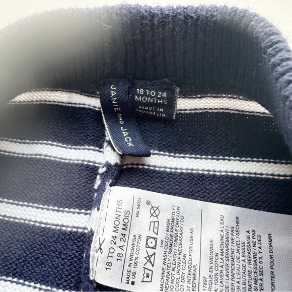 Janie and Jack Striped Sweater Jogger In Navy - Picture 7 of 12